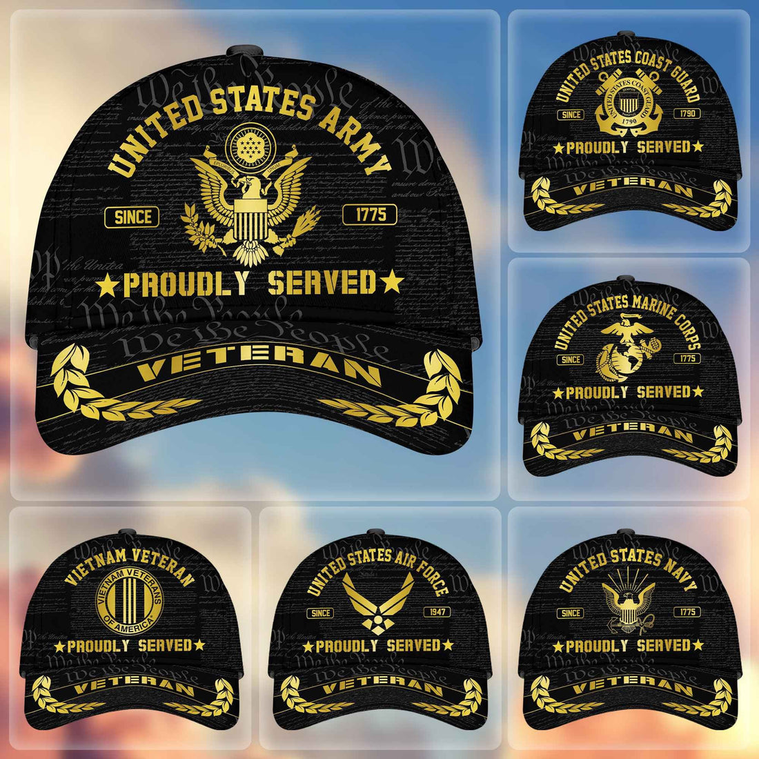 Premium US Veterans Cap BPHN040311, Gifts For US Veterans, Best Gifts On Father's Day, Armed Forces Day, Independence Day, Veterans Day.