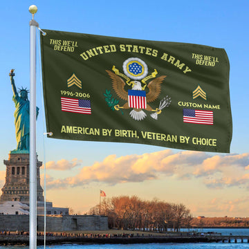Premium Custom Name, Rank, Year, US Army Grommet Flag VPVC108101, Gift For Army Veteran, Gifts For Dad, For Husband, Best Gifts On Father's Day, Independence Day, Veterans Day.