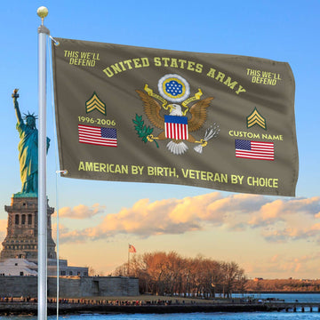 Premium Custom Name, Rank, Year, US Army Grommet Flag VPVC108110, Gift For Army Veteran, Gifts For Dad, For Husband, Best Gifts On Father's Day, Independence Day, Veterans Day.