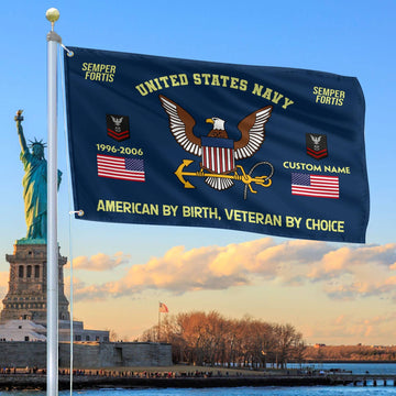 Premium Custom Name, Rank, Year, US Navy Grommet Flag VPVC108102, Gift For Navy Veteran, Gifts For Dad, For Husband, Best Gifts On Father's Day, Independence Day, Veterans Day.