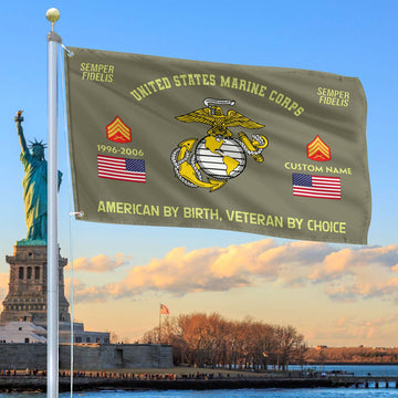 Premium Custom Name, Rank, Year, USMC Grommet Flag VPVC108111, Gift For Marine Veteran, Gifts For Dad, For Husband, Best Gifts On Father's Day, Independence Day, Veterans Day.