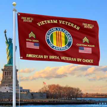 Premium Custom Name, Rank, Year, Vietnam Veteran Grommet Flag VPVC108106, Gift For Vietnam Veteran, Gifts For Dad, For Husband, Best Gifts On Father's Day, Independence Day, Veterans Day.