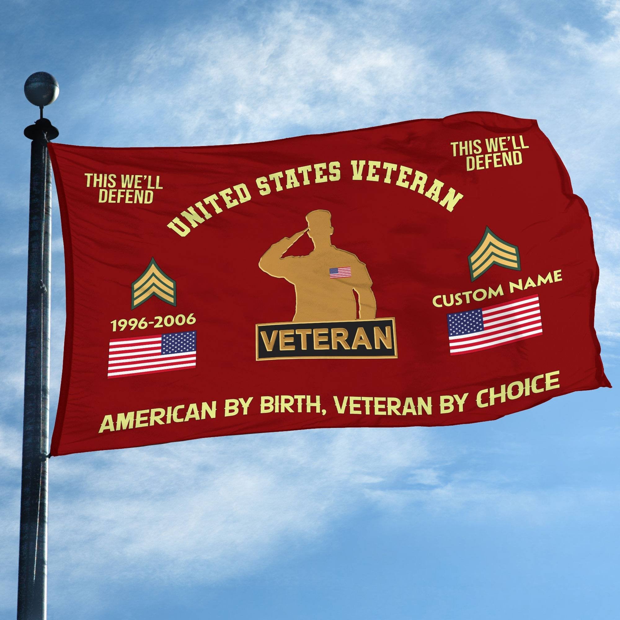 Premium Custom Name, Rank, Year, US Veteran Grommet Flag VPVC108107, Gift For US Veteran, Gifts For Dad, For Husband, Best Gifts On Father's Day, Independence Day, Veterans Day.