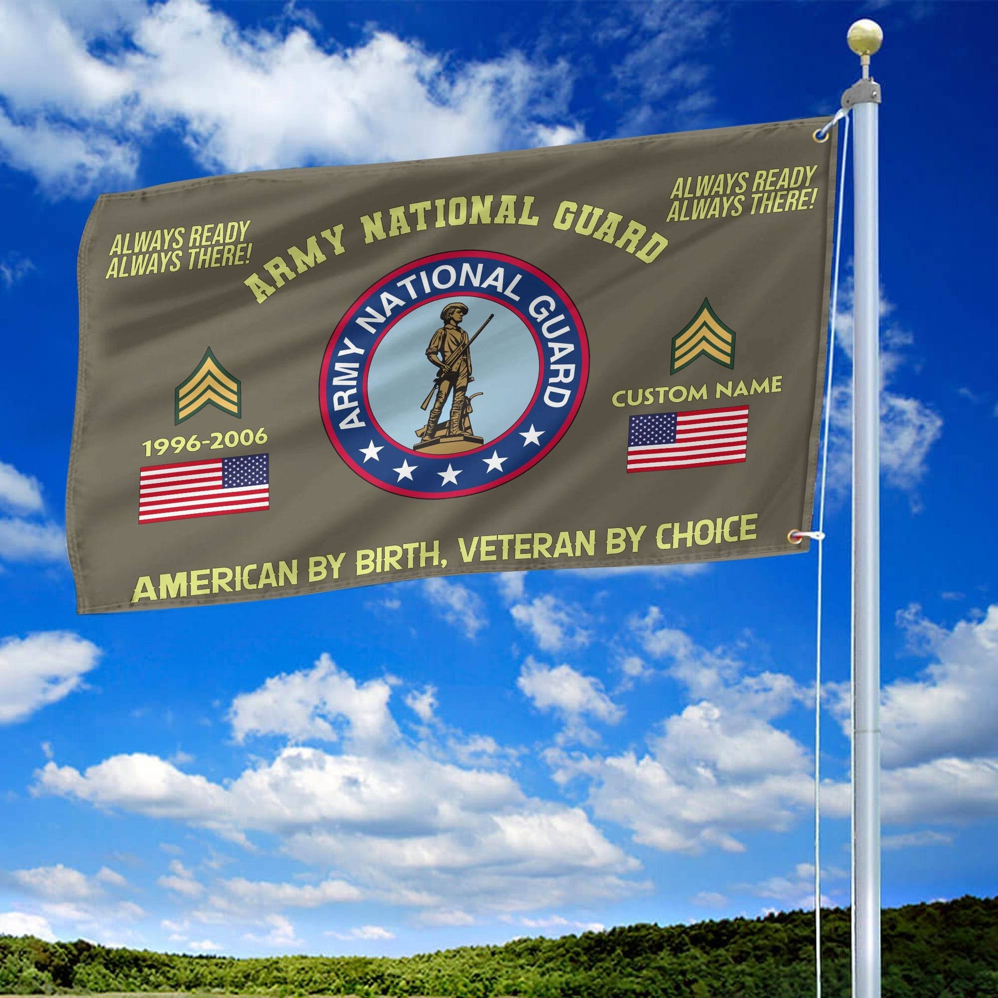 Premium Custom Name, Rank, Year, Army National Guard Veteran Grommet Flag VPVC108108, Gift For Army National Guard Veteran, Gifts For Dad, For Husband, Best Gifts On Father's Day, Independence Day, Veterans Day.