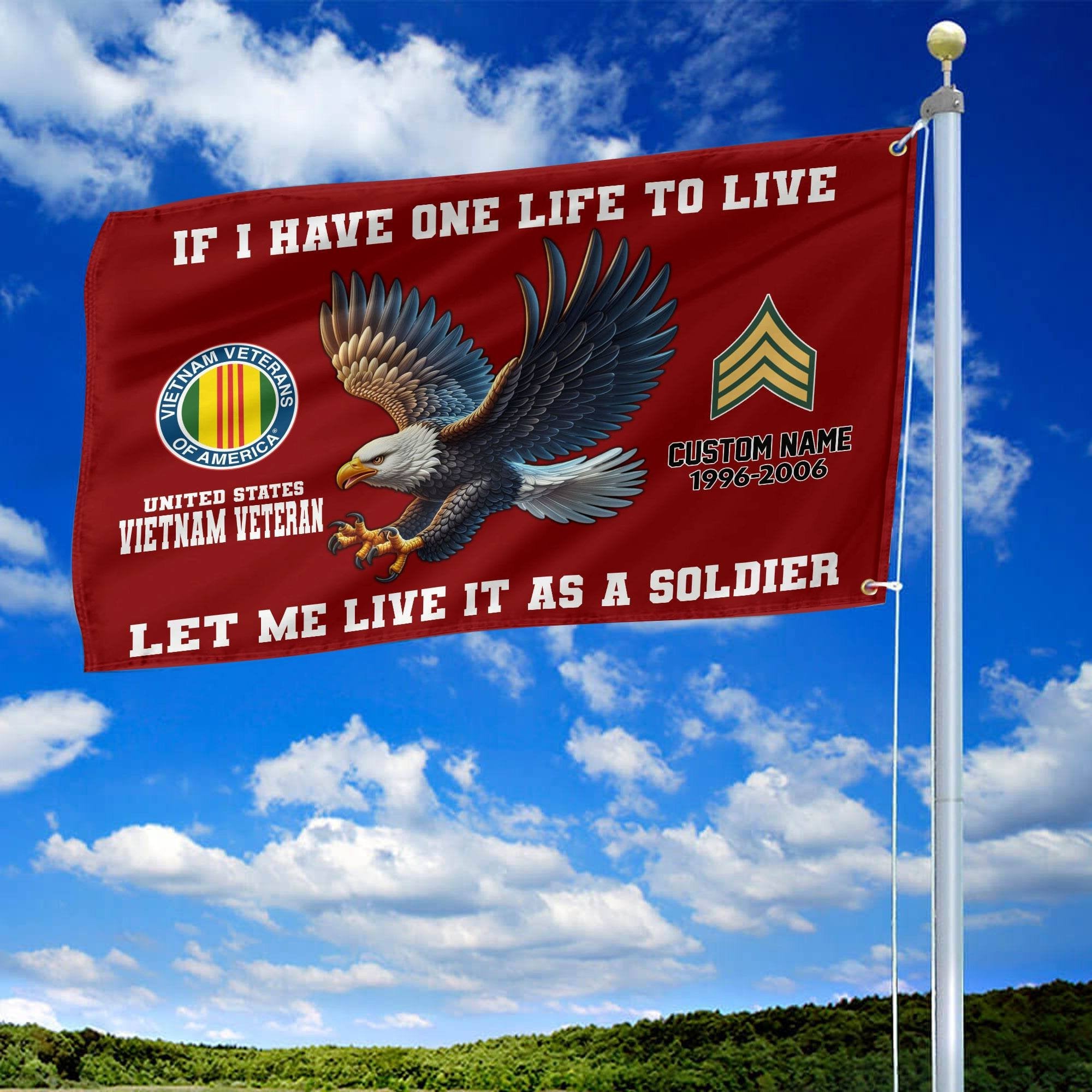 Unique Custom Vietnam Veteran Grommet Flag VPVC108206, Gift For Vietnam Veteran, Gifts For Dad, For Husband, Best Gifts On Father's Day, Independence Day, Veterans Day.