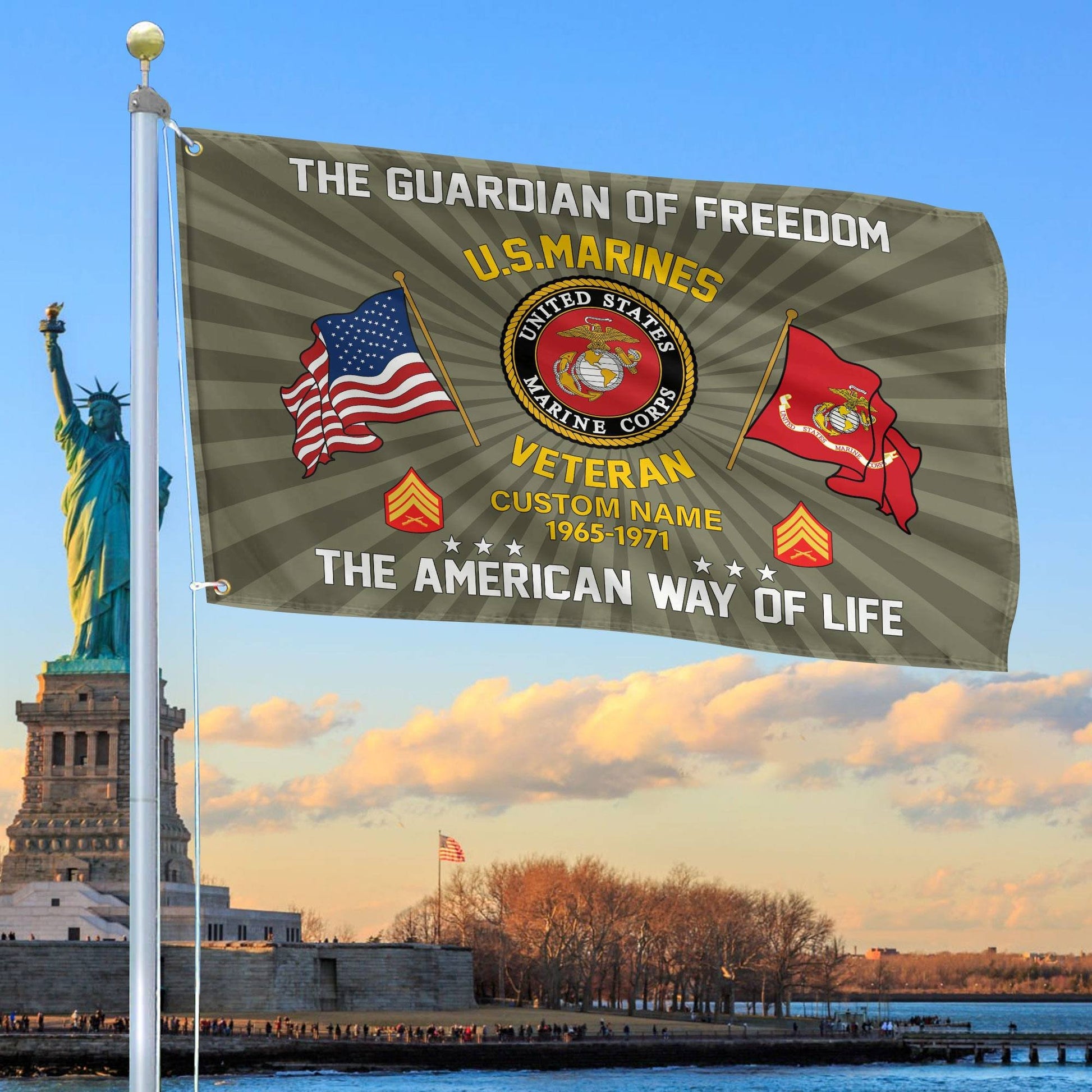 USMC Custom Grommet Flag VPVC108311, Gifts For Marine Veteran, Best Gifts On Father's Day, Armed Forces Day, Independence Day, Veterans Day.