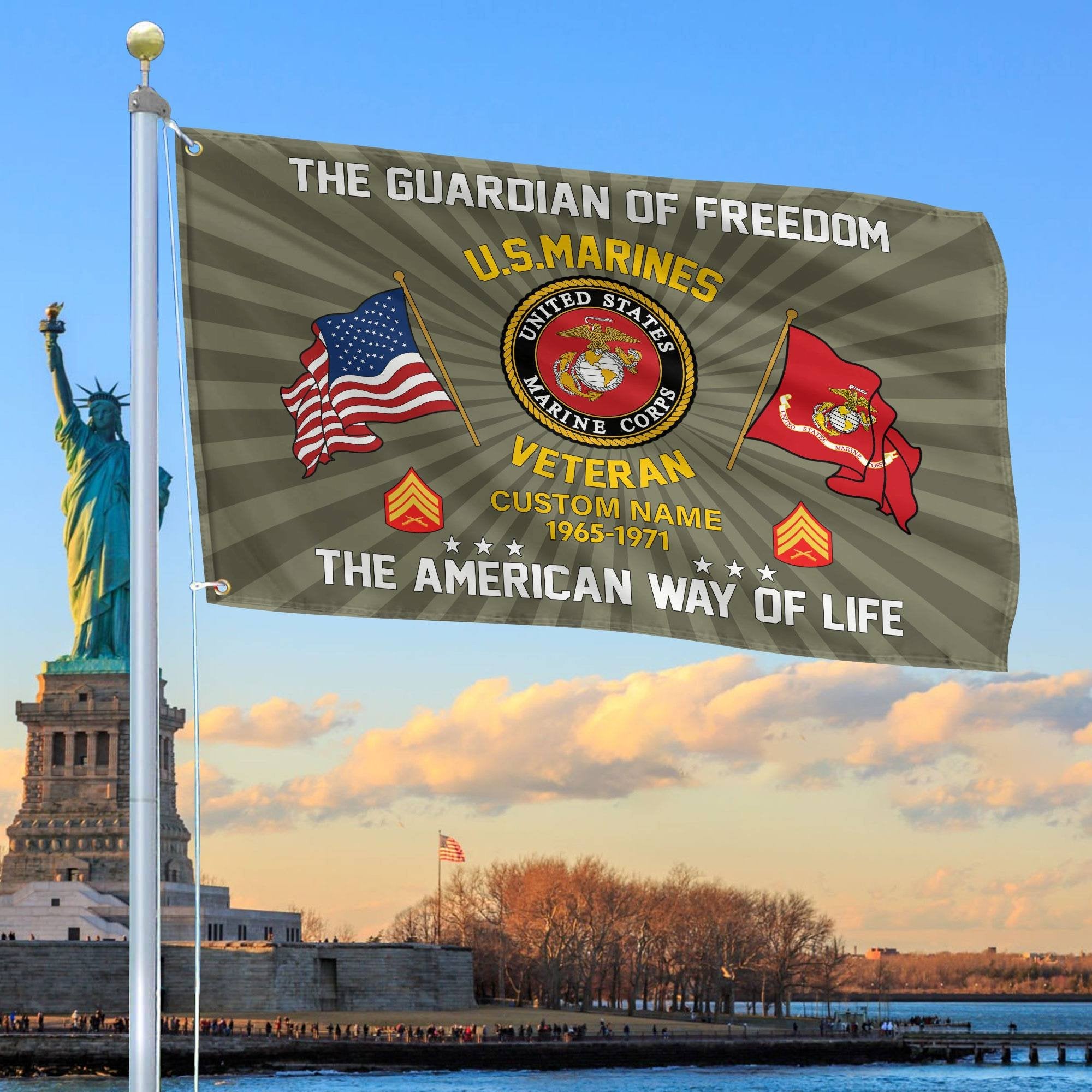 USMC Custom Grommet Flag VPVC108311, Gifts For Marine Veteran, Best Gifts On Father's Day, Armed Forces Day, Independence Day, Veterans Day.