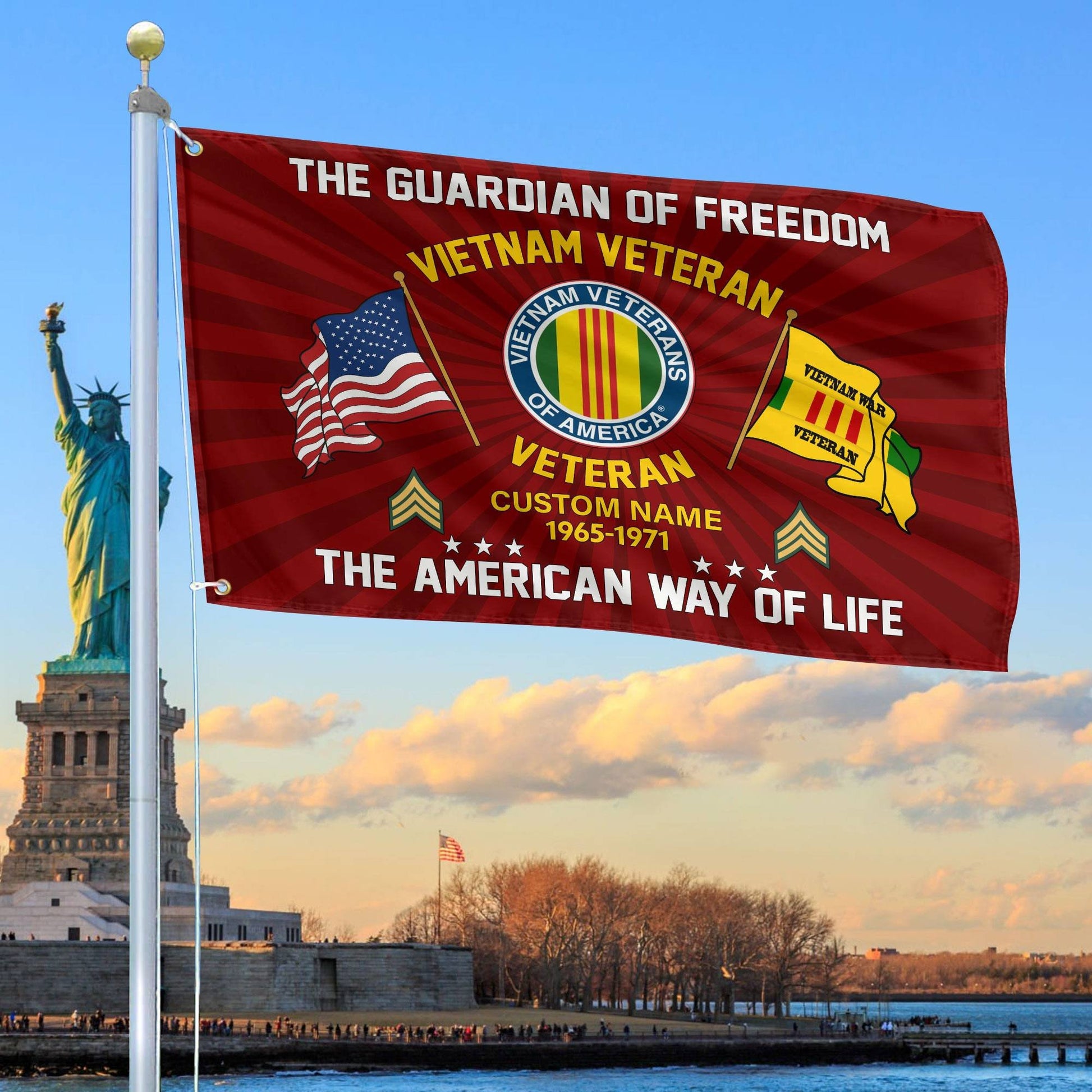 Vietnam Veteran Custom Grommet Flag VPVC108306, Gifts For Vietnam Veteran, Best Gifts On Father's Day, Armed Forces Day, Independence Day, Veterans Day.