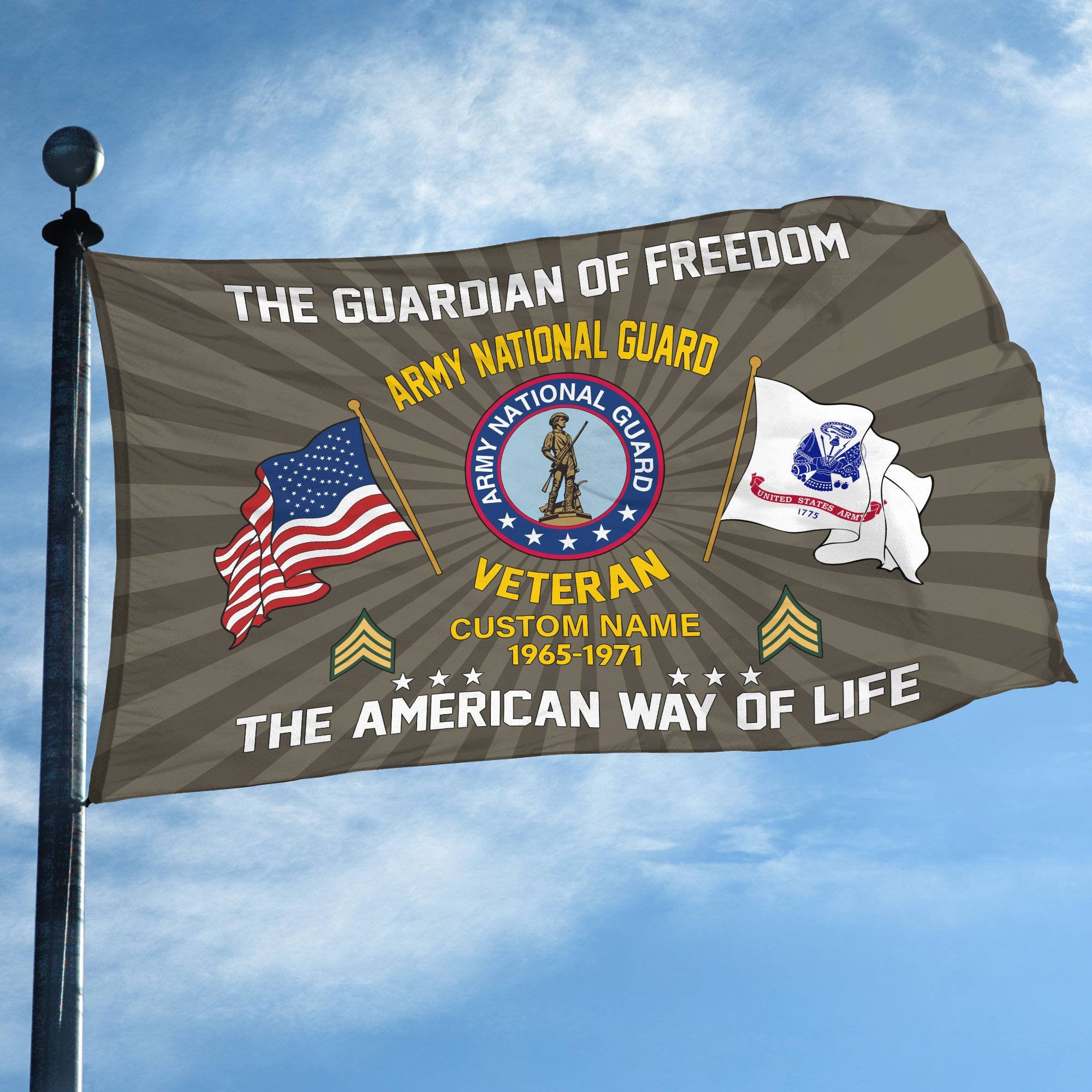 US Army National Guard Custom Grommet Flag VPVC108308, Gifts For Army National Guard Veteran, Best Gifts On Father's Day, Armed Forces Day, Independence Day, Veterans Day.