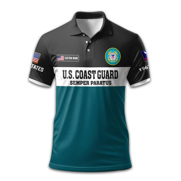 USCG Custom Polo Shirt VPVC213405, Gifts For Coast Guard Veteran, Best Gifts On Father's Day, Armed Forces Day, Independence Day, Veterans Day.