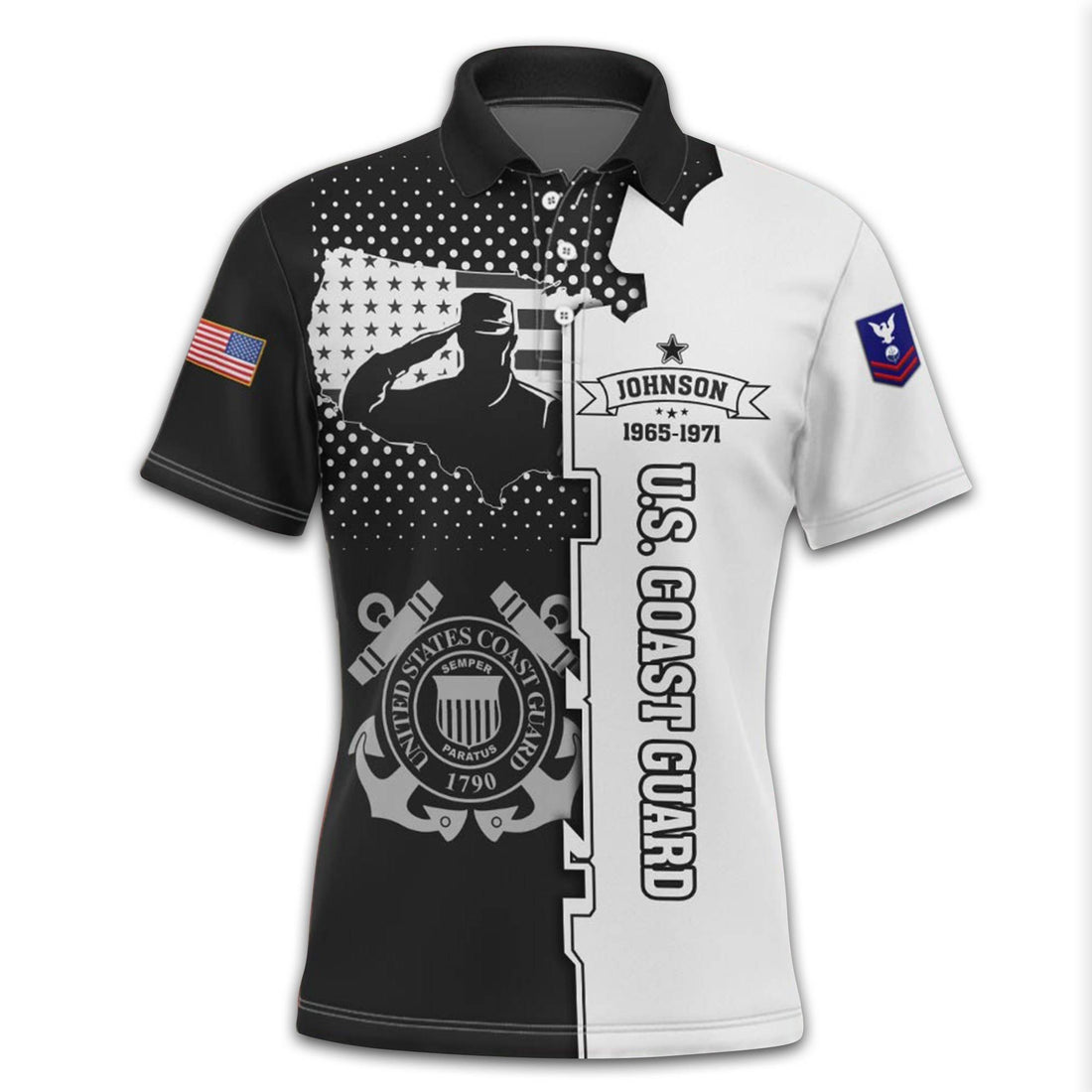 Unique Custom Name, Rank, Year USCG Polo Shirt VPVC213605, Gifts For Coast Guard Veteran, Gifts For Dad, For Husband, Best Gifts On Father's Day, Independence Day, Veterans Day.