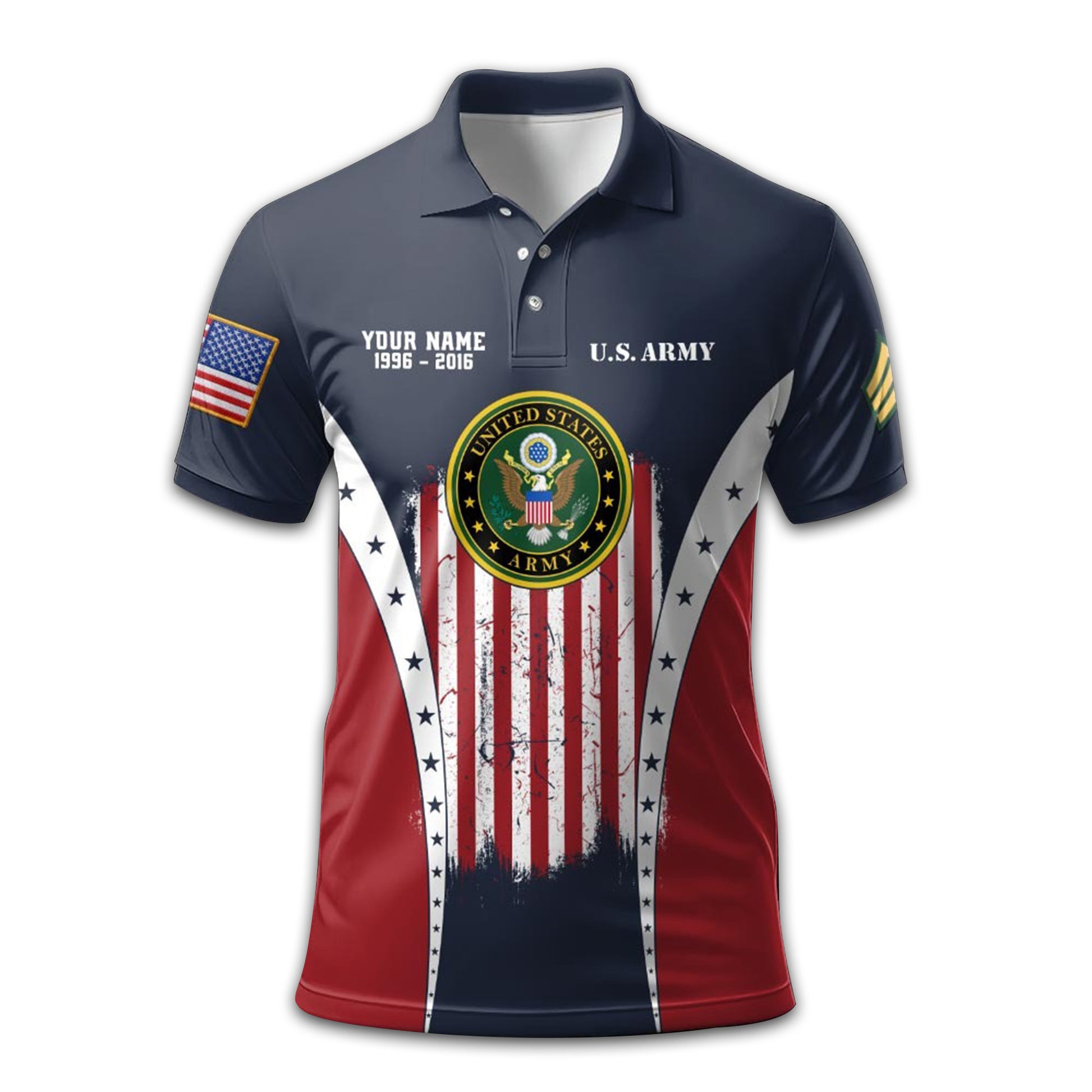 US Army Custom Polo Shirt VPVC213606, Gifts For Army Veteran, Best Gifts On Father's Day, Armed Forces Day, Independence Day, Veterans Day.