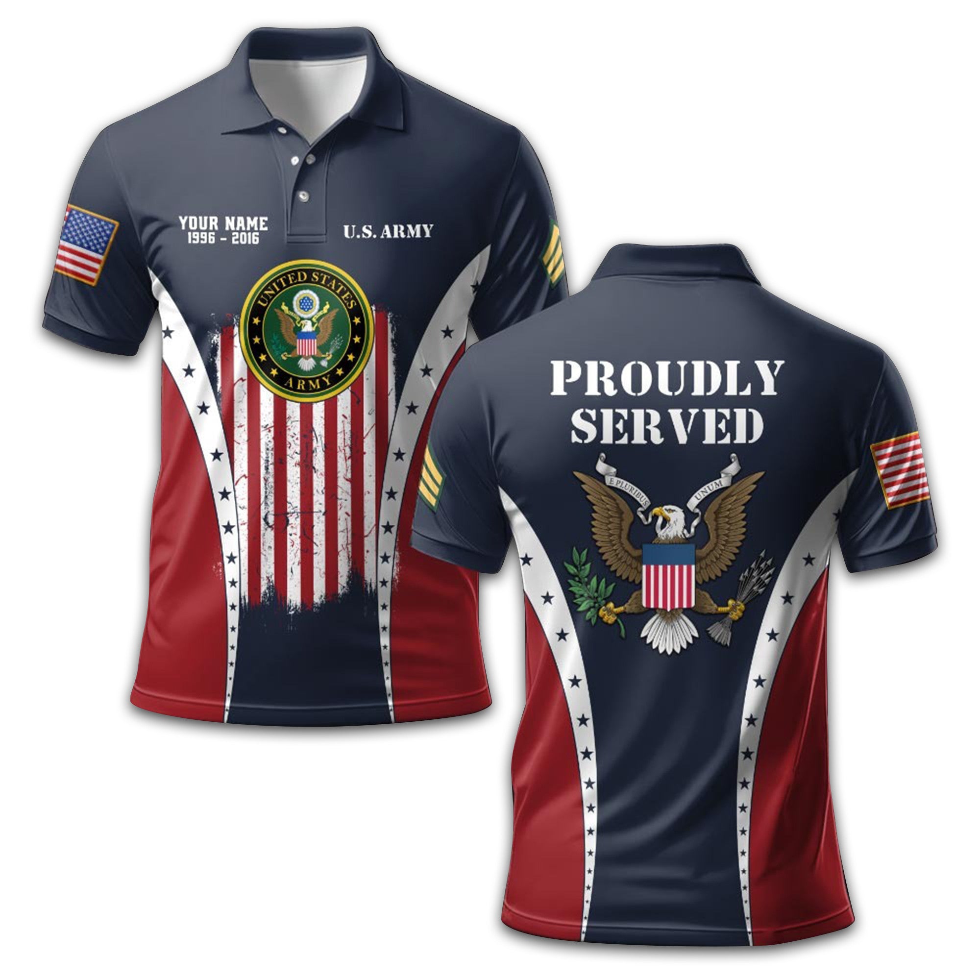 US Army Custom Polo Shirt VPVC213606, Gifts For Army Veteran, Best Gifts On Father's Day, Armed Forces Day, Independence Day, Veterans Day.