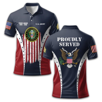 US Army Custom Polo Shirt VPVC213606, Gifts For Army Veteran, Best Gifts On Father's Day, Armed Forces Day, Independence Day, Veterans Day.