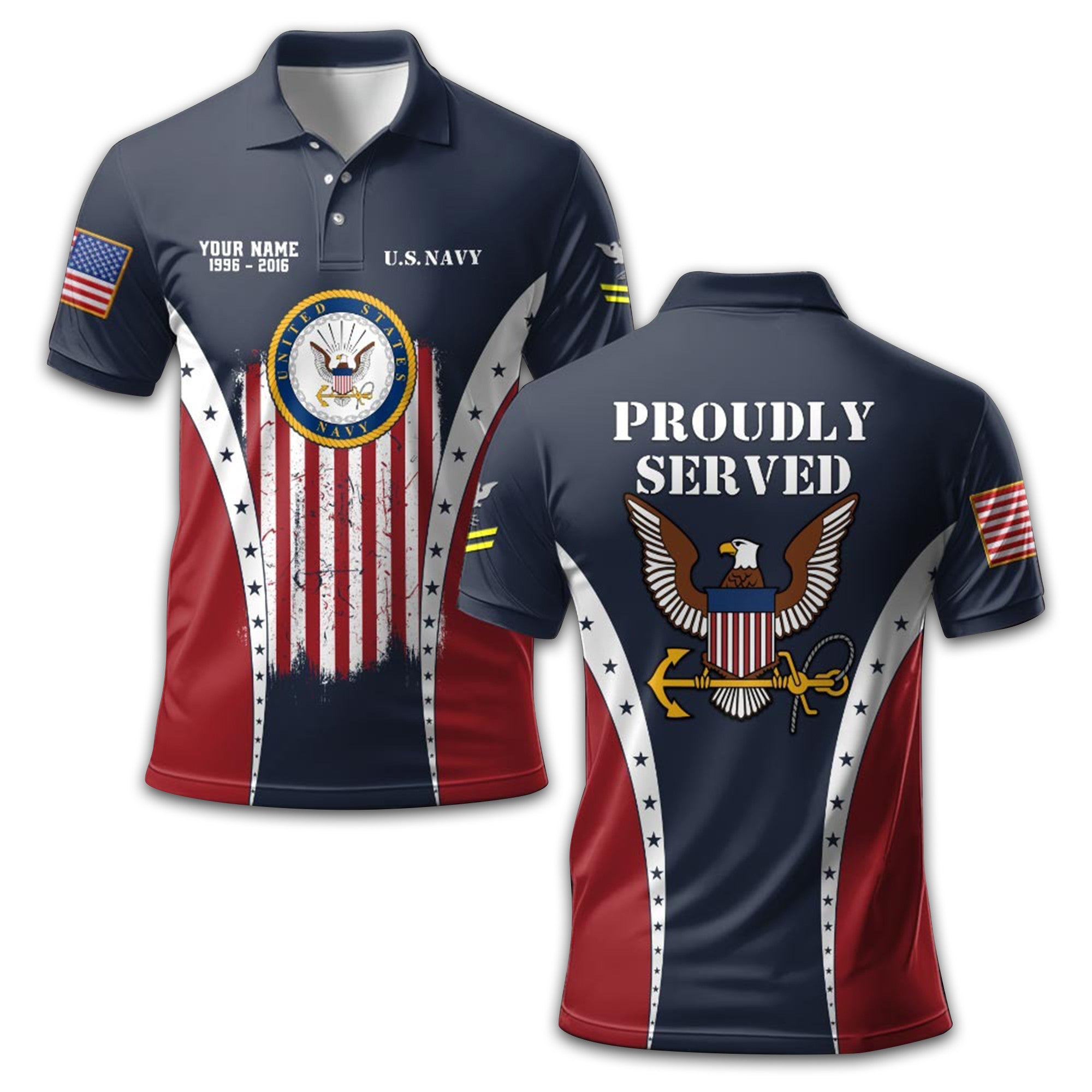 US Navy Custom Polo Shirt VPVC213607, Gifts For Navy Veteran, Best Gifts On Father's Day, Armed Forces Day, Independence Day, Veterans Day.
