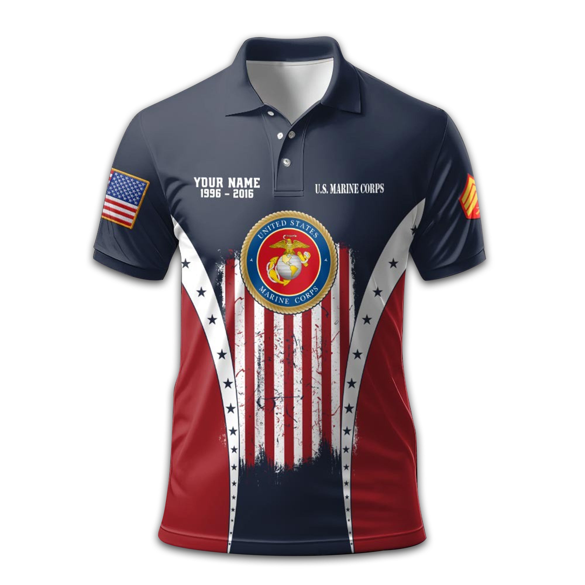USMC Custom Polo Shirt VPVC213608, Gifts For Marine Veteran, Best Gifts On Father's Day, Armed Forces Day, Independence Day, Veterans Day.