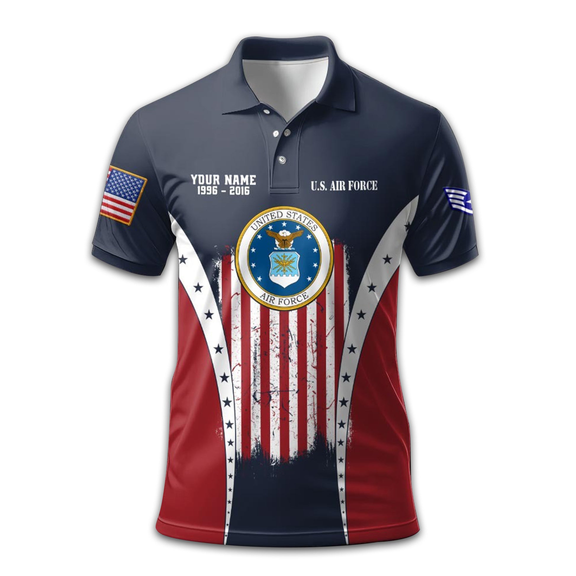 USAF Custom Polo Shirt VPVC213609, Gifts For Air Force Veteran, Best Gifts On Father's Day, Armed Forces Day, Independence Day, Veterans Day.