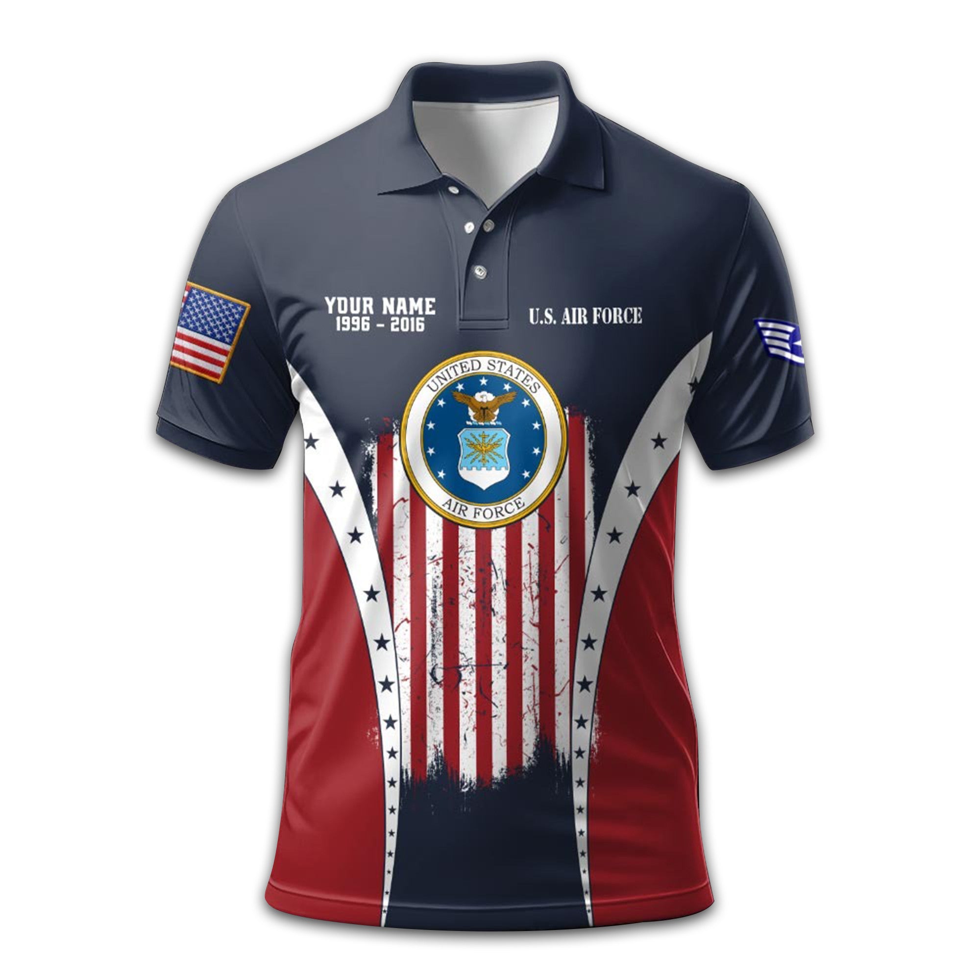 USAF Custom Polo Shirt VPVC213609, Gifts For Air Force Veteran, Best Gifts On Father's Day, Armed Forces Day, Independence Day, Veterans Day.