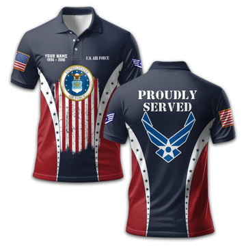 USAF Custom Polo Shirt VPVC213609, Gifts For Air Force Veteran, Best Gifts On Father's Day, Armed Forces Day, Independence Day, Veterans Day.