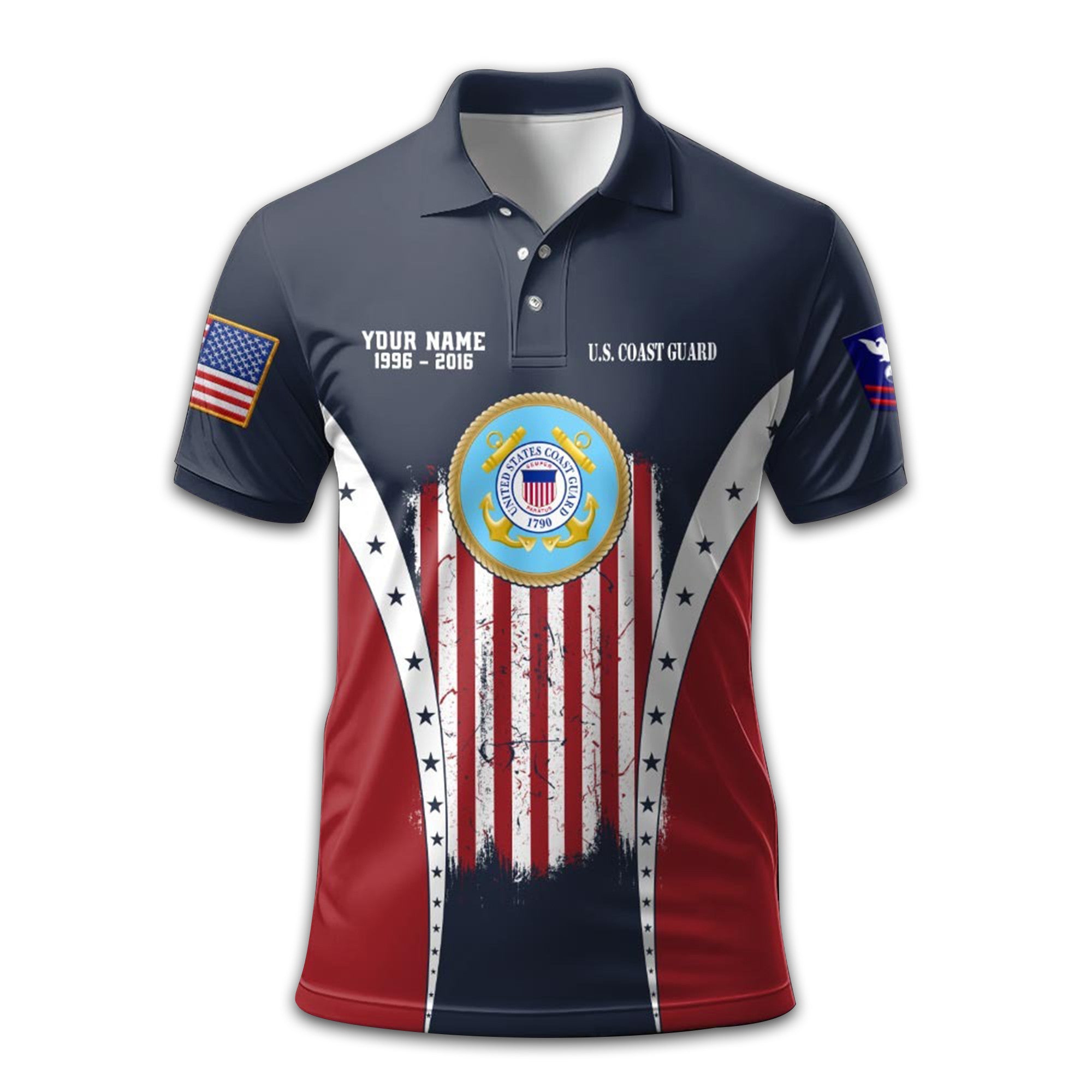 USCG Custom Polo Shirt VPVC213610, Gifts For Coast Guard Veteran, Best Gifts On Father's Day, Armed Forces Day, Independence Day, Veterans Day.