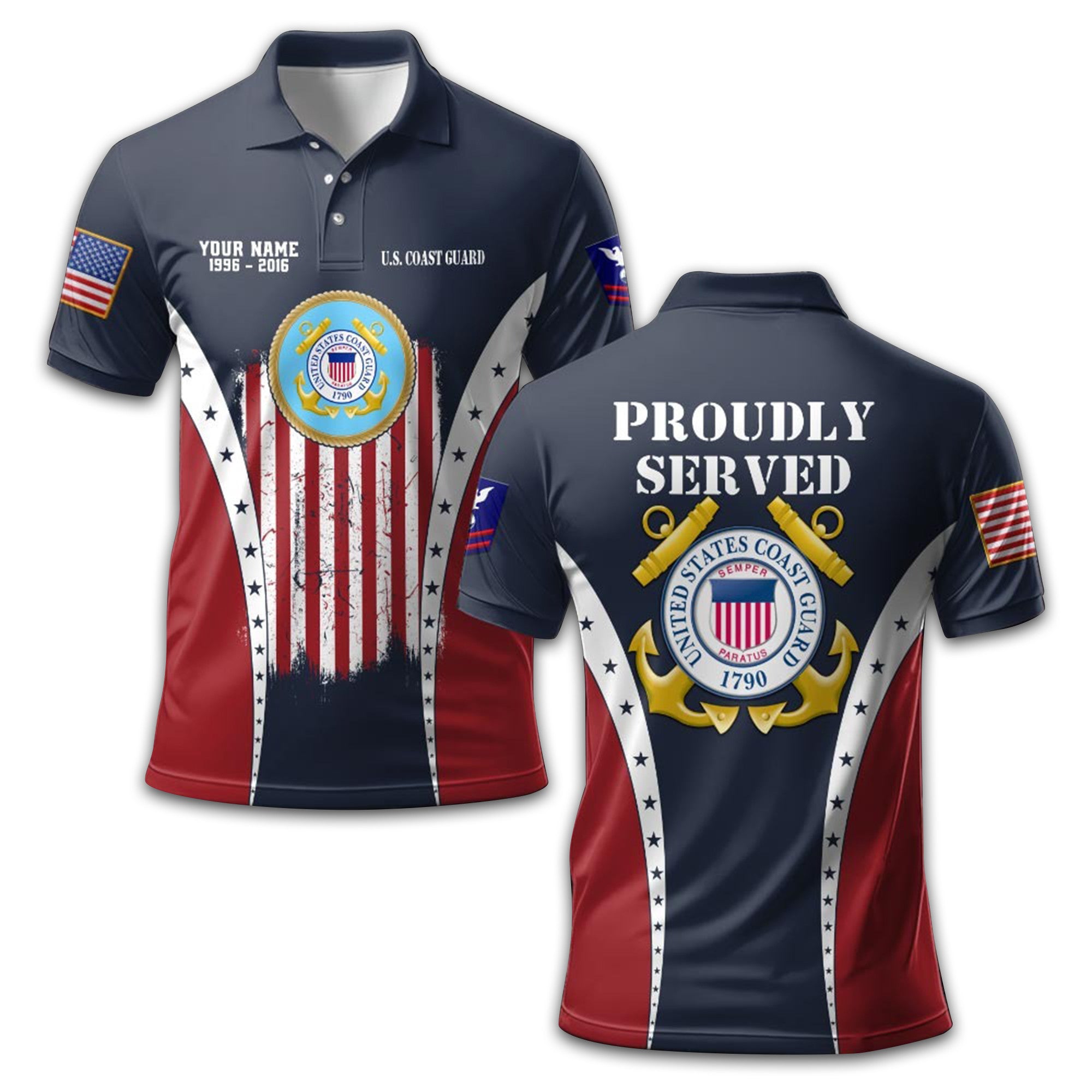 USCG Custom Polo Shirt VPVC213610, Gifts For Coast Guard Veteran, Best Gifts On Father's Day, Armed Forces Day, Independence Day, Veterans Day.
