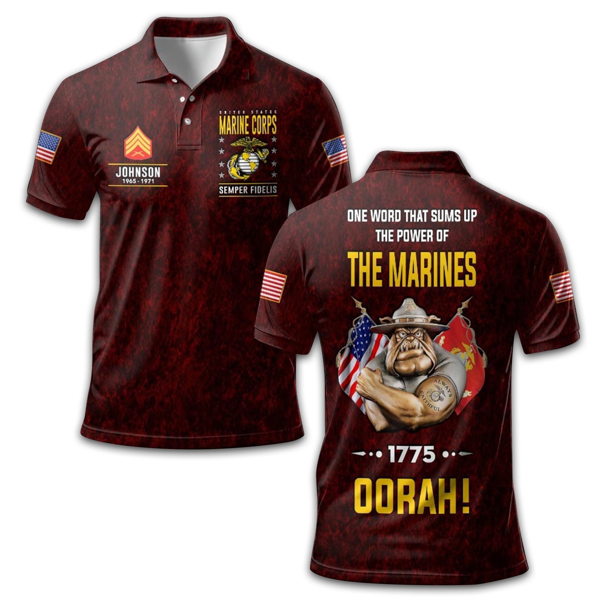 USMC Custom Polo Shirt VPVC213903, Gifts For Marine Veteran, Best Gifts On Father's Day, Armed Forces Day, Independence Day, Veterans Day.