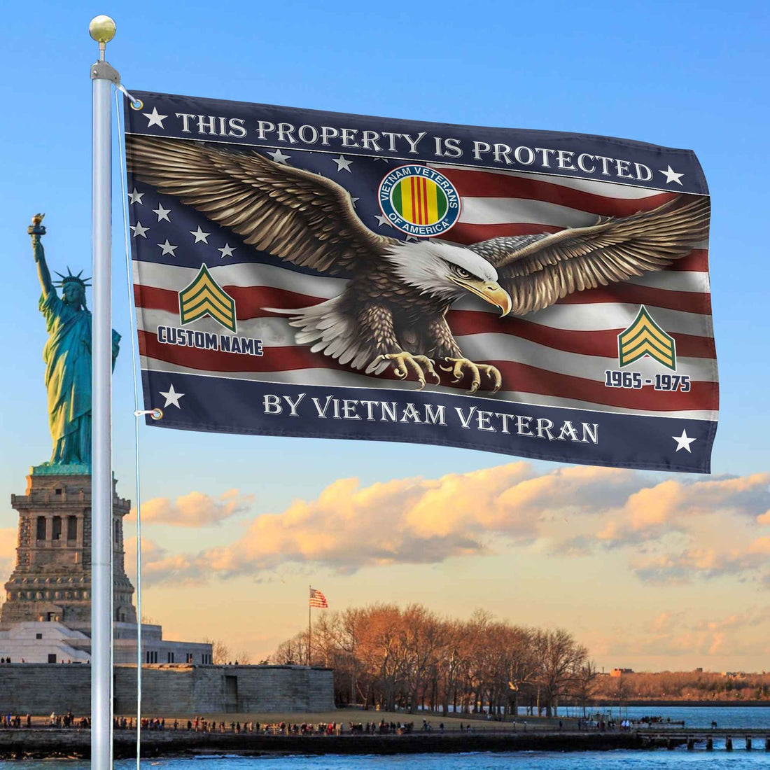 Unique Custom Name, Rank, Year, Vietnam Veteran Grommet Flag VPVC108506, Gifts For Vietnam Veteran, Gifts For Dad, For Husband, Best Gifts On Father's Day, Independence Day, Veterans Day.