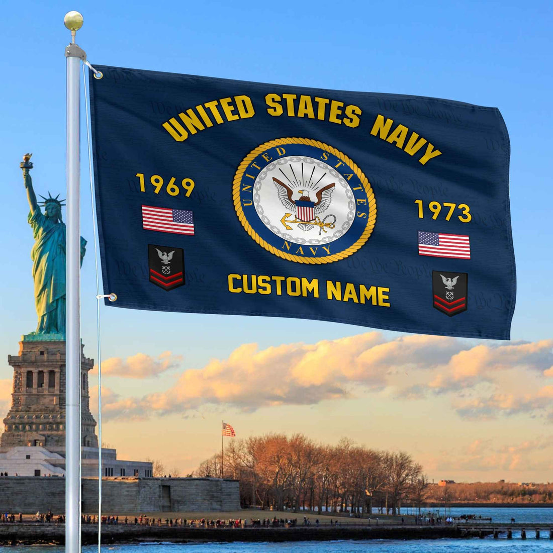 Premium Custom US Navy Grommet Flag VPVC108602, Gifts For Navy Veteran, Best Gifts On Father's Day, Armed Forces Day, Independence Day, Veterans Day.