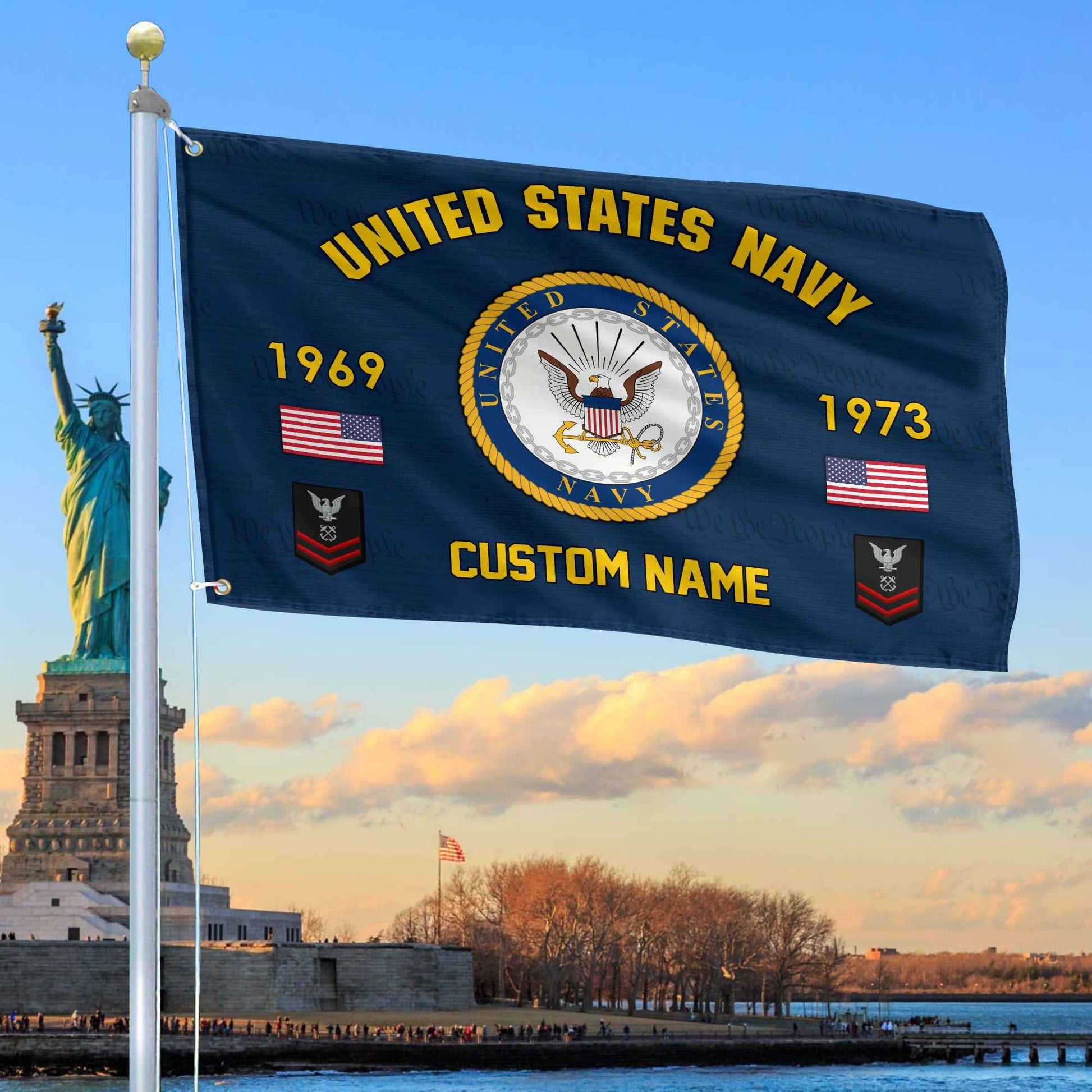 Premium Custom US Navy Grommet Flag VPVC108602, Gifts For Navy Veteran, Best Gifts On Father's Day, Armed Forces Day, Independence Day, Veterans Day.
