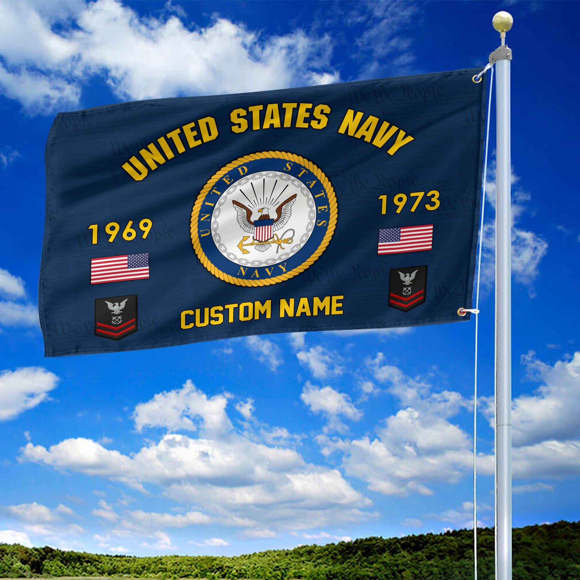 Premium Custom US Navy Grommet Flag VPVC108602, Gifts For Navy Veteran, Best Gifts On Father's Day, Armed Forces Day, Independence Day, Veterans Day.
