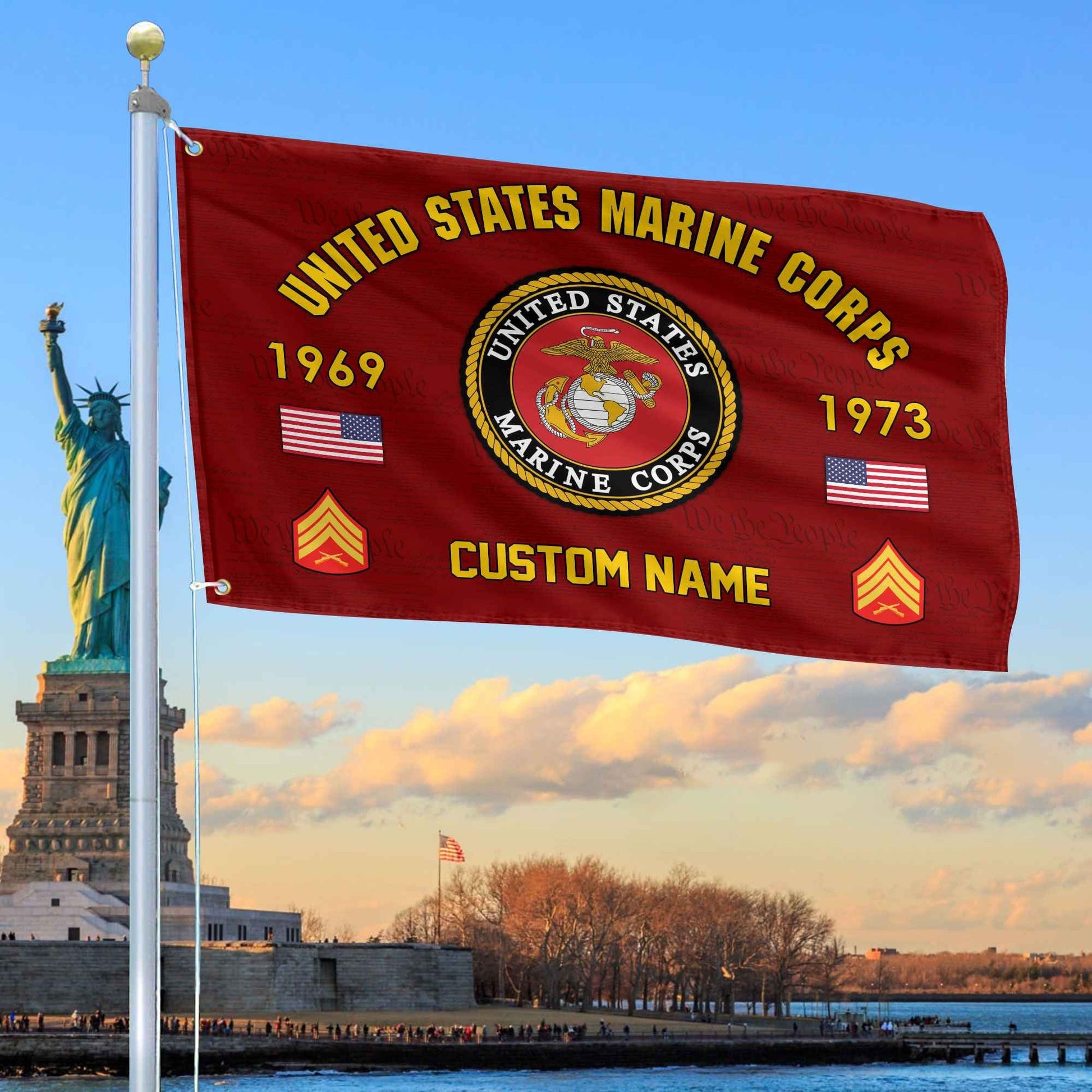 Premium Custom USMC Grommet Flag VPVC108603, Gifts For Marine Veteran, Best Gifts On Father's Day, Armed Forces Day, Independence Day, Veterans Day.