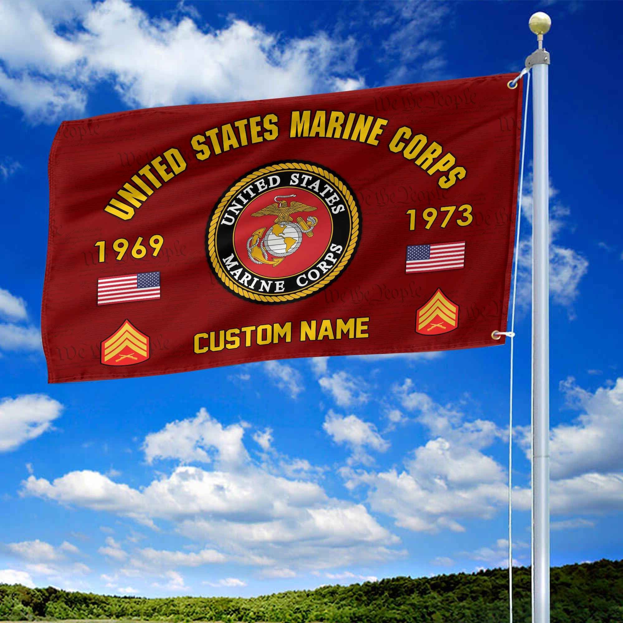 Premium Custom USMC Grommet Flag VPVC108603, Gifts For Marine Veteran, Best Gifts On Father's Day, Armed Forces Day, Independence Day, Veterans Day.