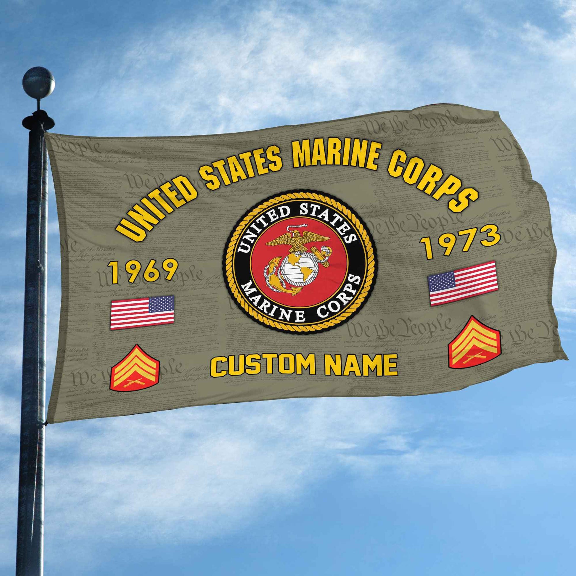 Premium Custom USMC Grommet Flag VPVC108611, Gifts For Marine Veteran, Best Gifts On Father's Day, Armed Forces Day, Independence Day, Veterans Day.