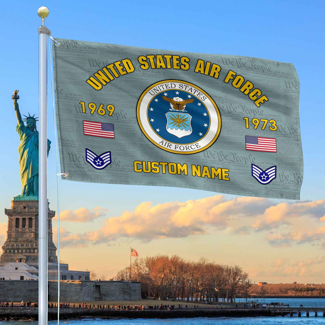 Premium Custom USAF Grommet Flag VPVC108604, Gifts For Air Force Veteran, Best Gifts On Father's Day, Armed Forces Day, Independence Day, Veterans Day.