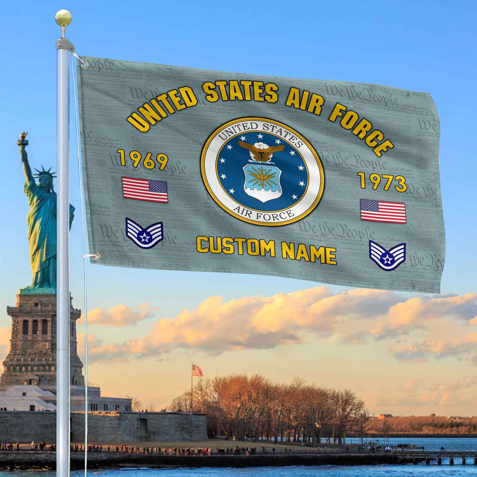 Premium Custom USAF Grommet Flag VPVC108604, Gifts For Air Force Veteran, Best Gifts On Father's Day, Armed Forces Day, Independence Day, Veterans Day.
