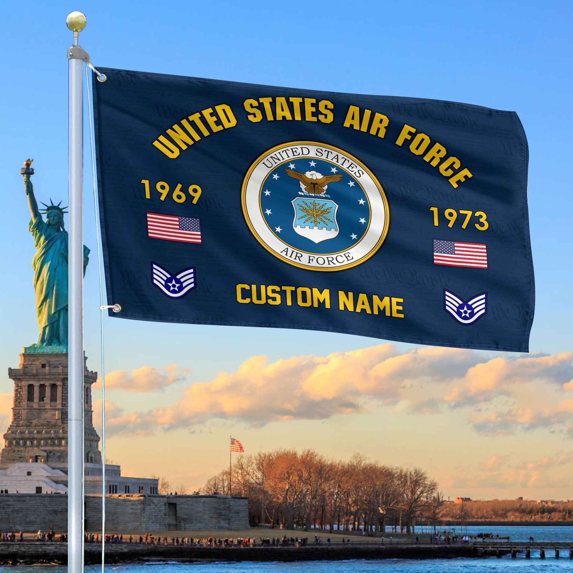 Premium Custom USAF Grommet Flag VPVC108612, Gifts For Air Force Veteran, Best Gifts On Father's Day, Armed Forces Day, Independence Day, Veterans Day.
