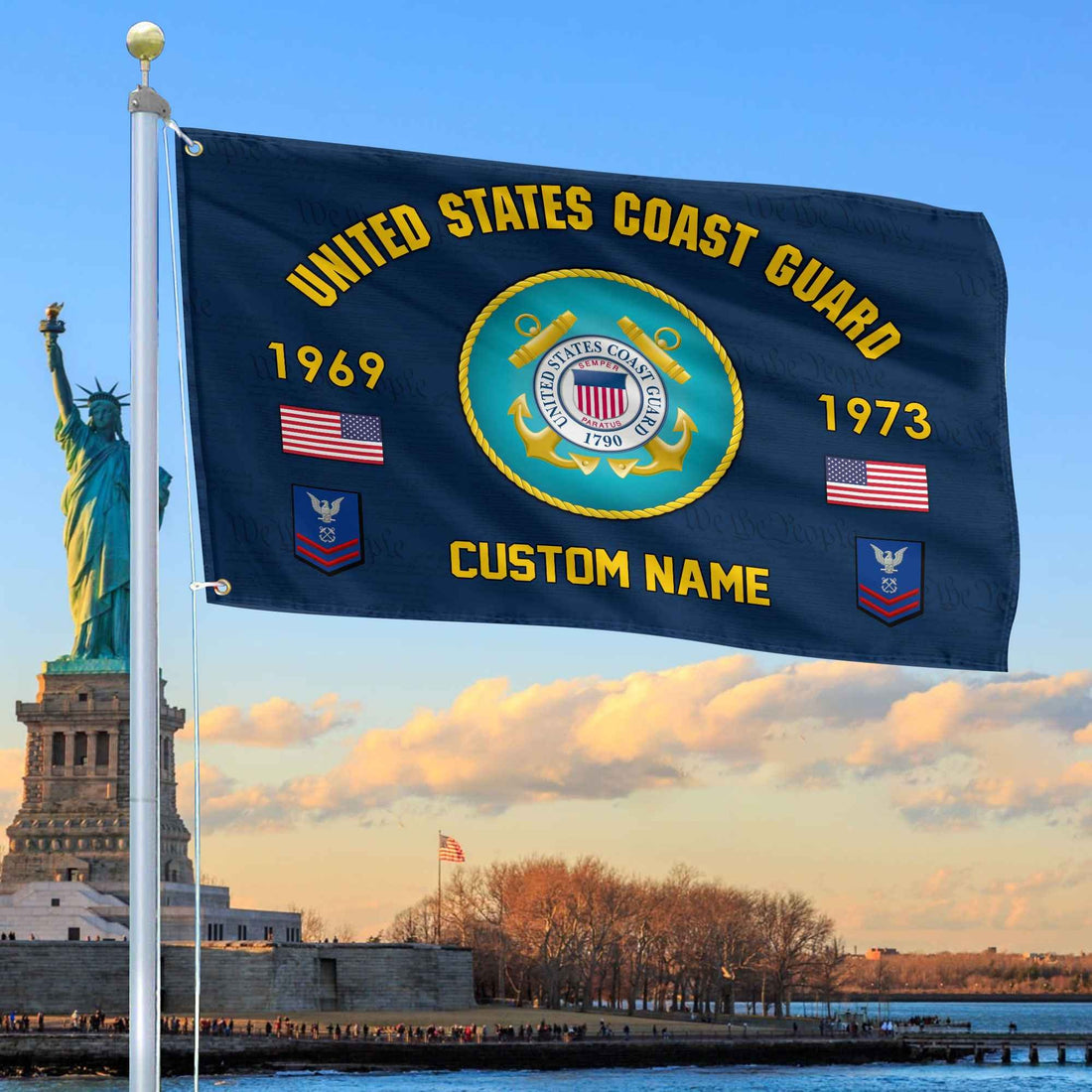 Premium Custom USCG Grommet Flag VPVC108605, Gifts For Coast Guard Veteran, Best Gifts On Father's Day, Armed Forces Day, Independence Day, Veterans Day.