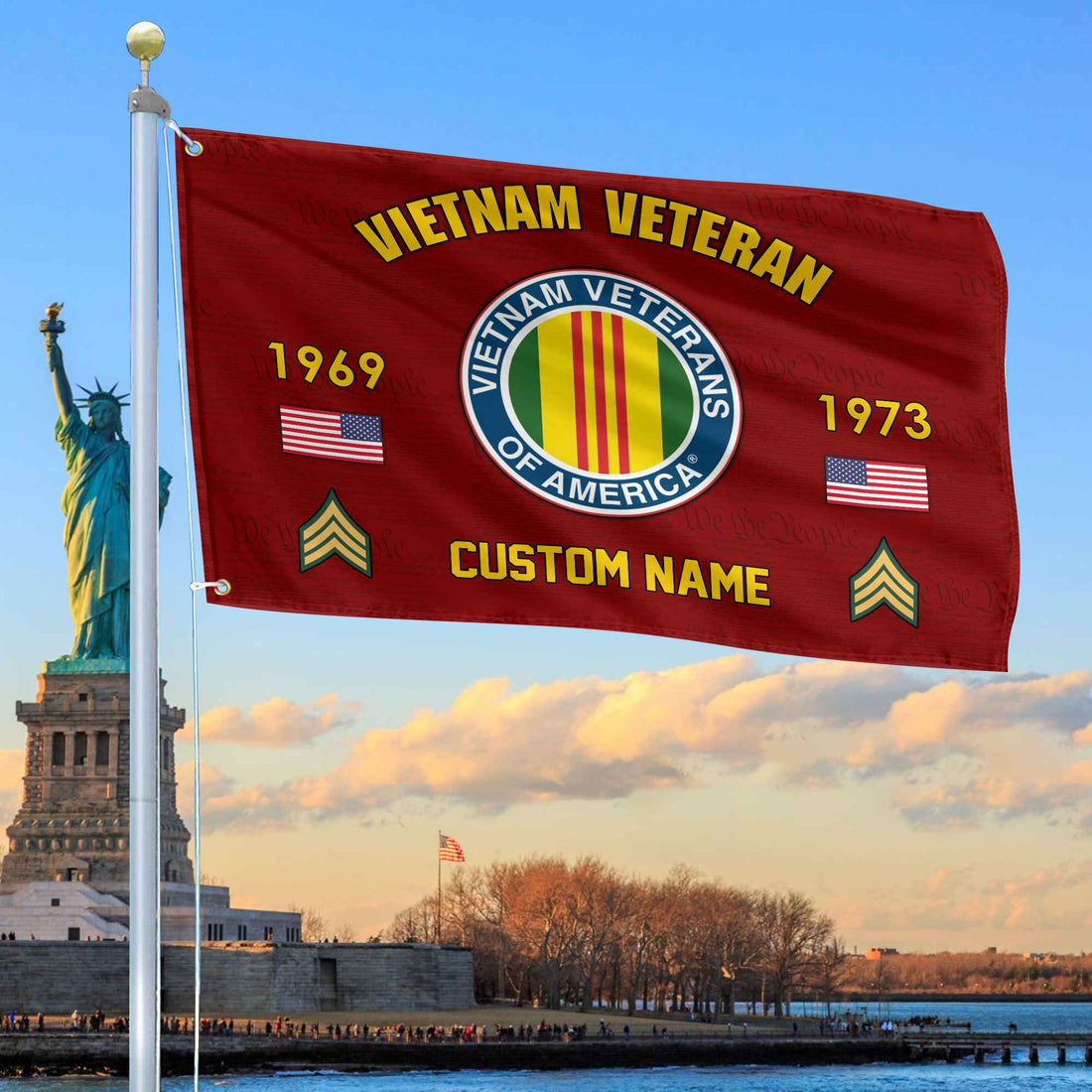 Premium Custom Vietnam Veteran Grommet Flag VPVC108606, Gifts For Vietnam Veteran, Best Gifts On Father's Day, Armed Forces Day, Independence Day, Veterans Day.