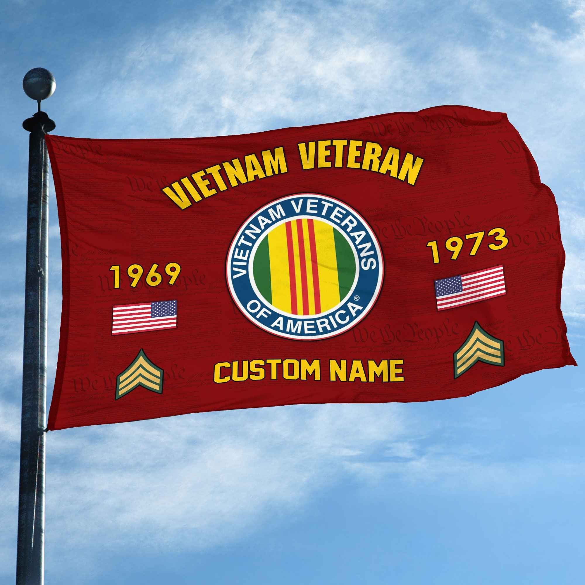 Premium Custom Vietnam Veteran Grommet Flag VPVC108606, Gifts For Vietnam Veteran, Best Gifts On Father's Day, Armed Forces Day, Independence Day, Veterans Day.