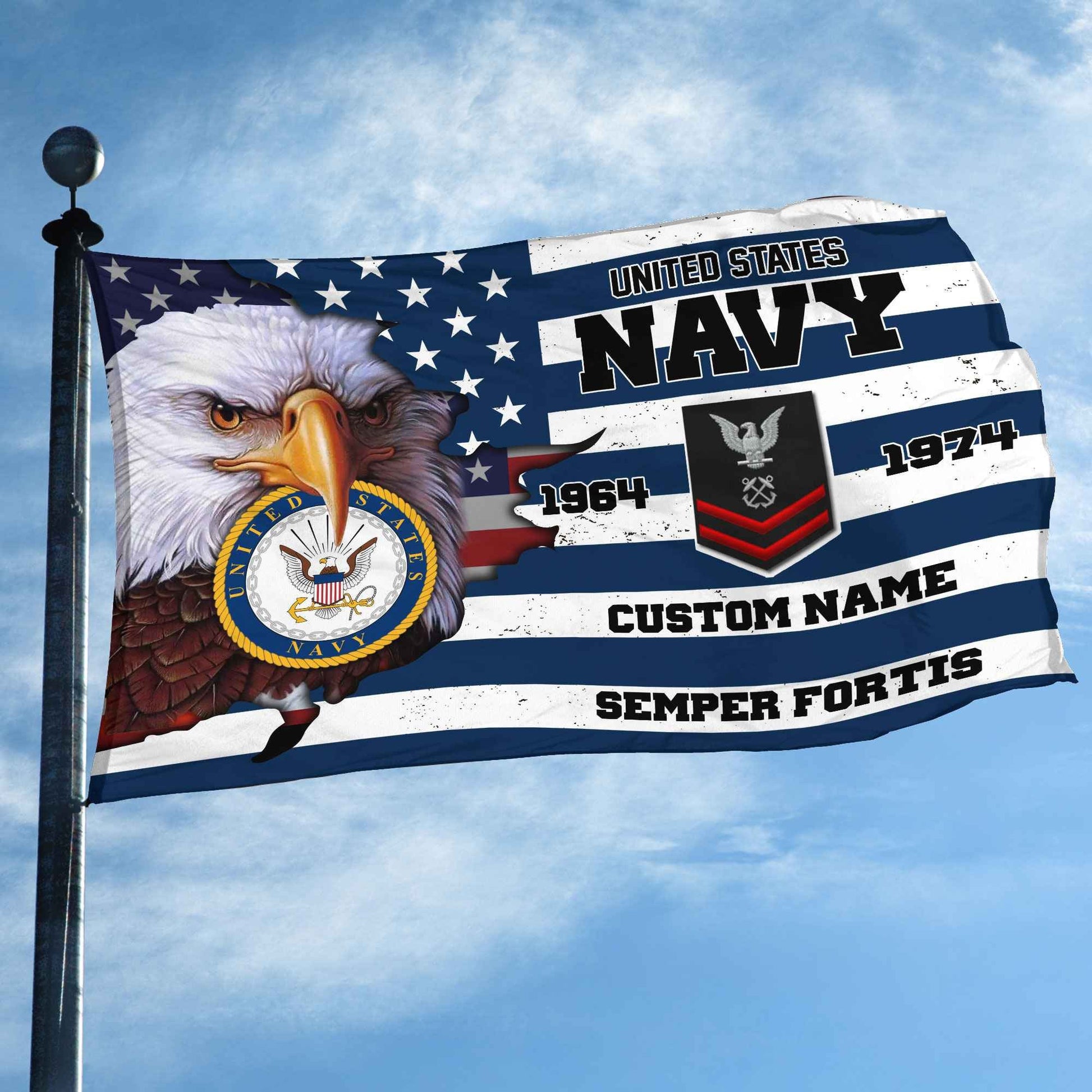 Premium Custom US Navy Grommet Flag VPVC108702, Gifts For Navy Veteran, Best Gifts On Father's Day, Armed Forces Day, Independence Day, Veterans Day.