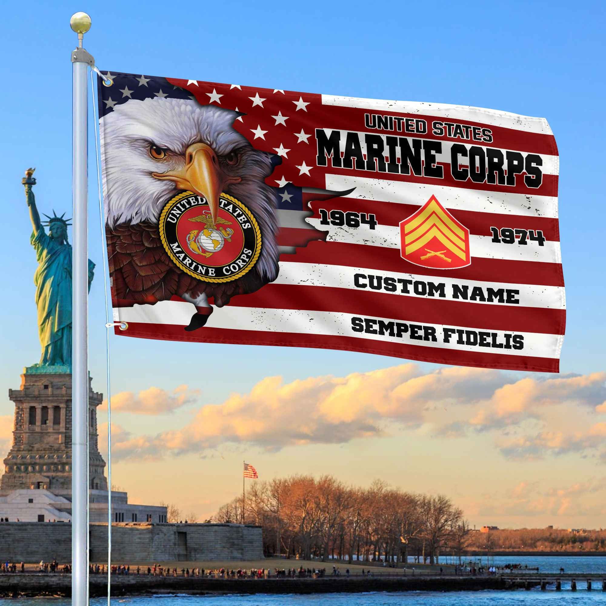 Premium Custom USMC Grommet Flag VPVC108703, Gifts For Marine Veteran, Best Gifts On Father's Day, Armed Forces Day, Independence Day, Veterans Day.