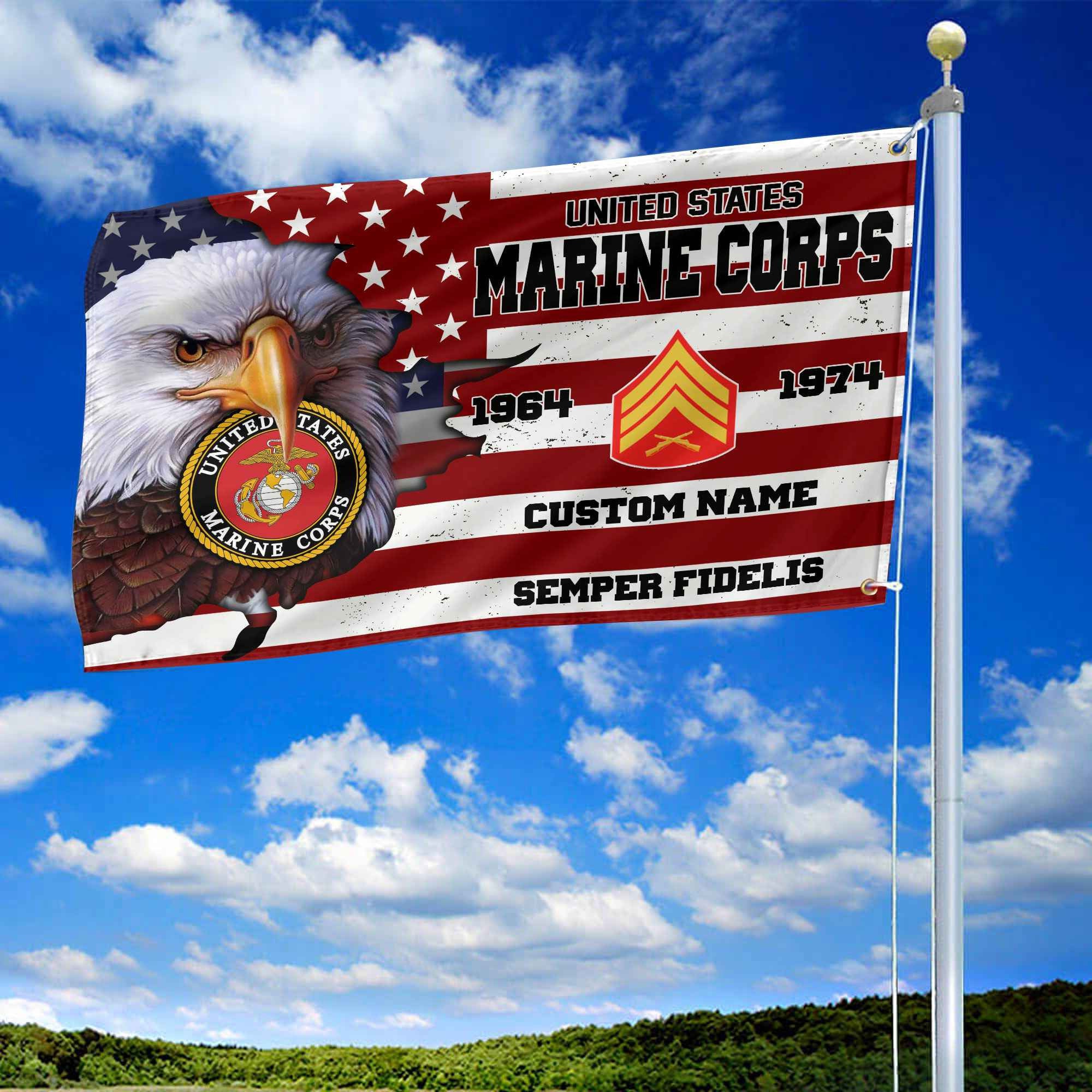 Premium Custom USMC Grommet Flag VPVC108703, Gifts For Marine Veteran, Best Gifts On Father's Day, Armed Forces Day, Independence Day, Veterans Day.