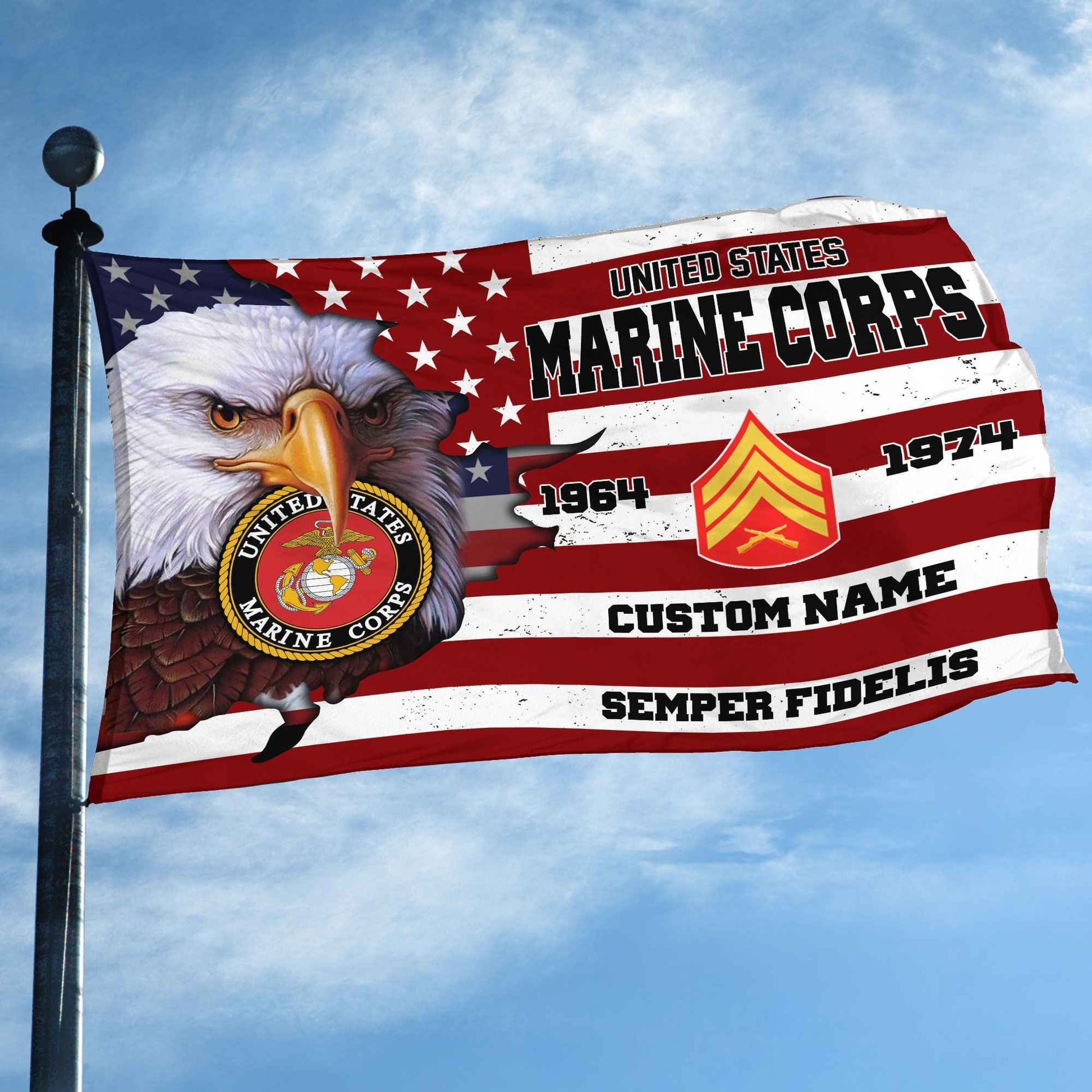 Premium Custom USMC Grommet Flag VPVC108703, Gifts For Marine Veteran, Best Gifts On Father's Day, Armed Forces Day, Independence Day, Veterans Day.