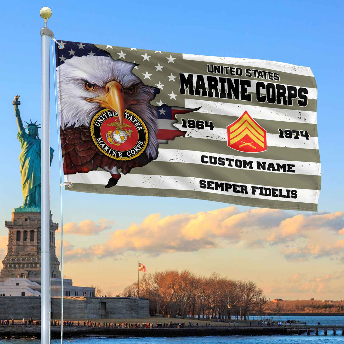 Premium Custom USMC Grommet Flag VPVC108711, Gifts For Marine Veteran, Best Gifts On Father's Day, Armed Forces Day, Independence Day, Veterans Day.