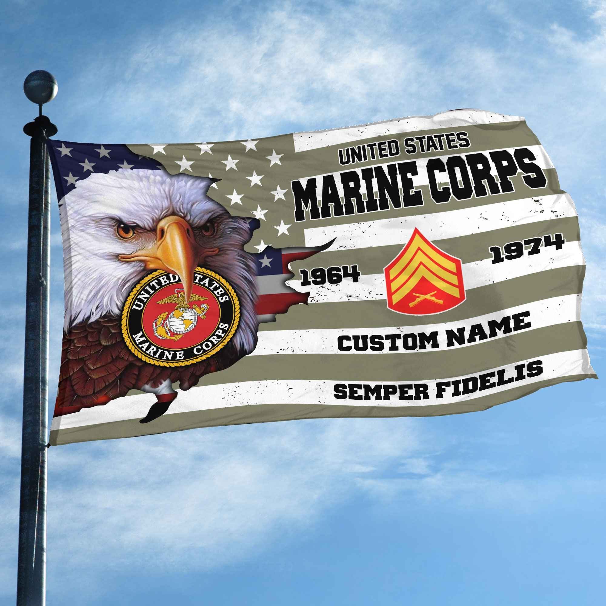 Premium Custom USMC Grommet Flag VPVC108711, Gifts For Marine Veteran, Best Gifts On Father's Day, Armed Forces Day, Independence Day, Veterans Day.