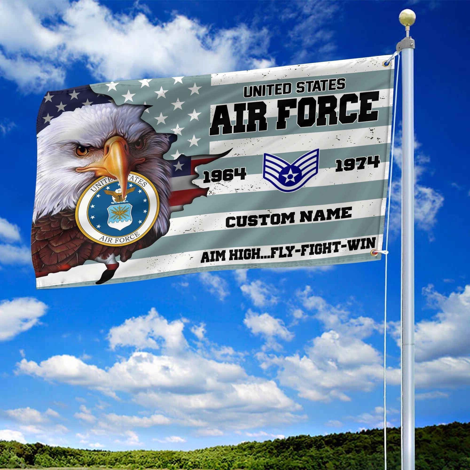 Premium Custom USAF Grommet Flag VPVC108704, Gifts For Air Force Veteran, Best Gifts On Father's Day, Armed Forces Day, Independence Day, Veterans Day.