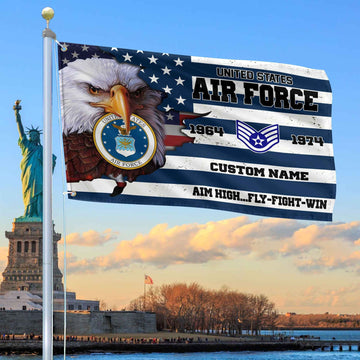 Premium Custom USAF Grommet Flag VPVC108712, Gifts For Air Force Veteran, Best Gifts On Father's Day, Armed Forces Day, Independence Day, Veterans Day.