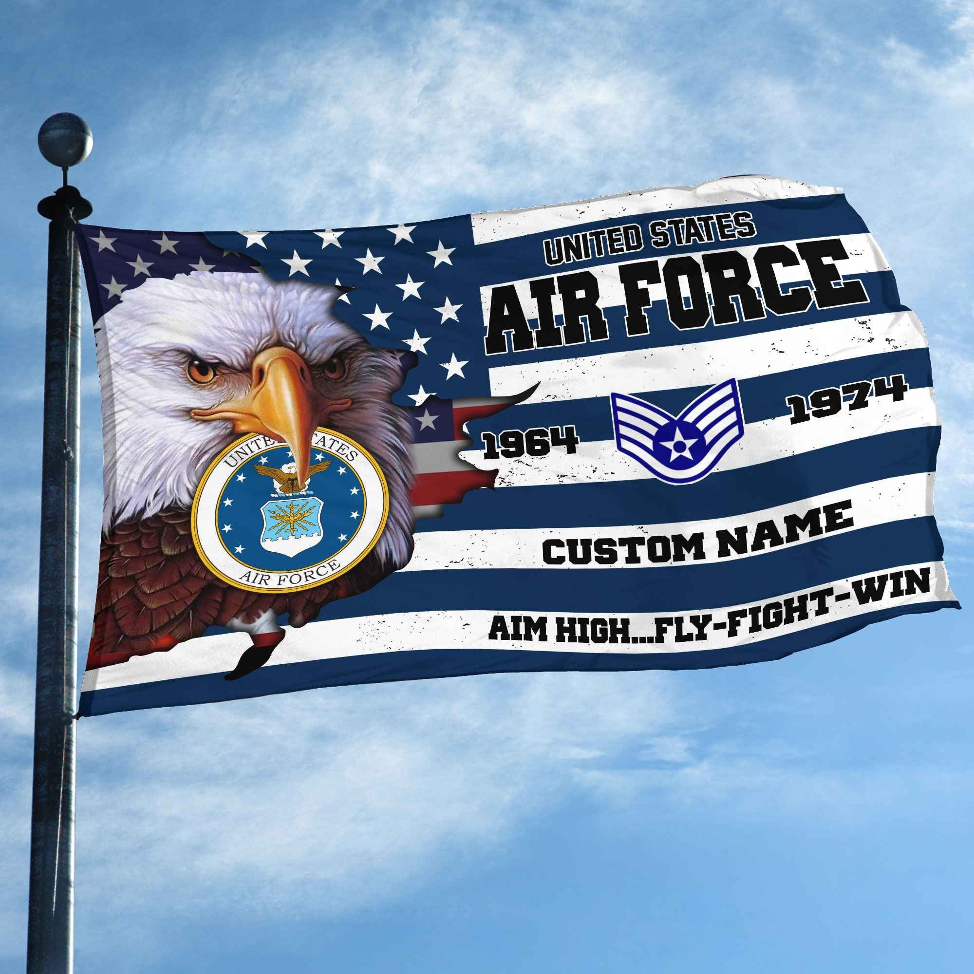 Premium Custom USAF Grommet Flag VPVC108712, Gifts For Air Force Veteran, Best Gifts On Father's Day, Armed Forces Day, Independence Day, Veterans Day.