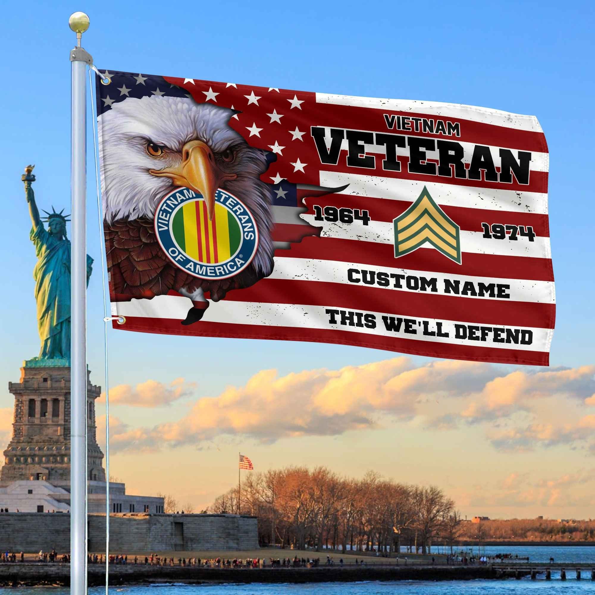 Premium Custom Vietnam Veteran Grommet Flag VPVC108706, Gifts For Vietnam Veteran, Best Gifts On Father's Day, Armed Forces Day, Independence Day, Veterans Day.