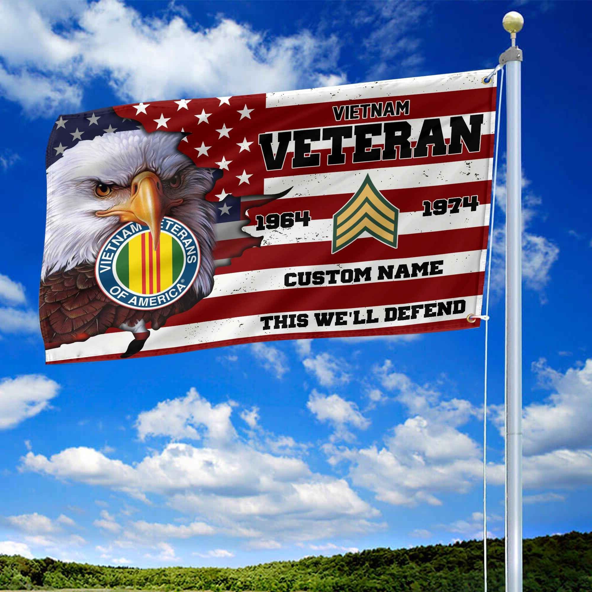 Premium Custom Vietnam Veteran Grommet Flag VPVC108706, Gifts For Vietnam Veteran, Best Gifts On Father's Day, Armed Forces Day, Independence Day, Veterans Day.